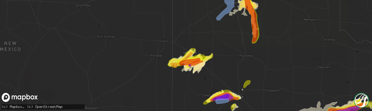 Hail map in Muleshoe, TX on May 17, 2021