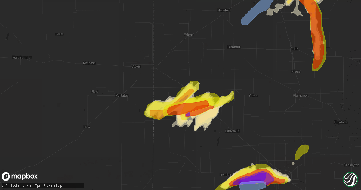 Hail map in Muleshoe, TX on May 17, 2021