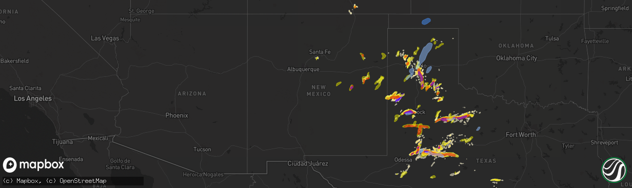 Hail map in New Mexico on May 17, 2021