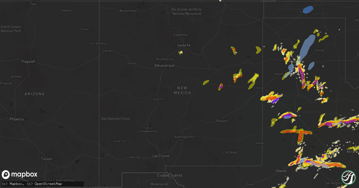 Hail map in New Mexico on May 17, 2021