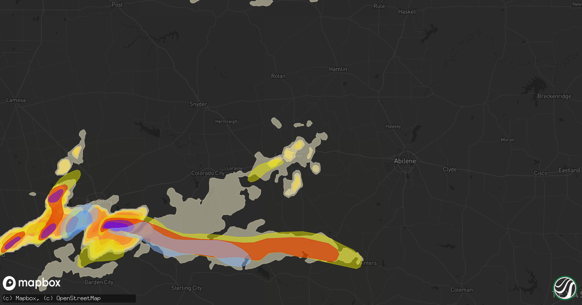 Hail map in Sweetwater, TX on May 17, 2021