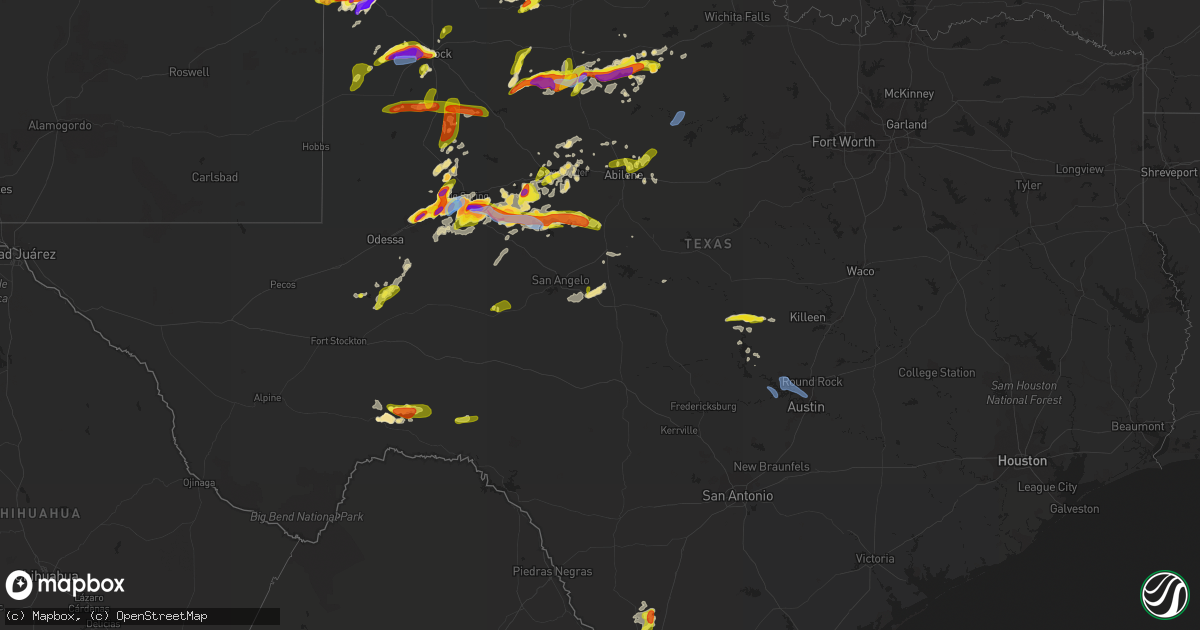 Hail map in Texas on May 17, 2021