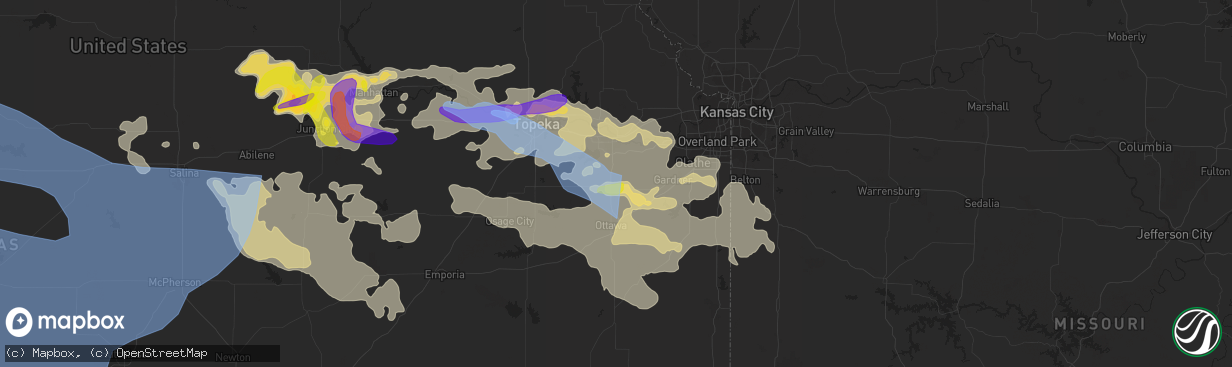 Hail map in Baldwin City, KS on May 17, 2022