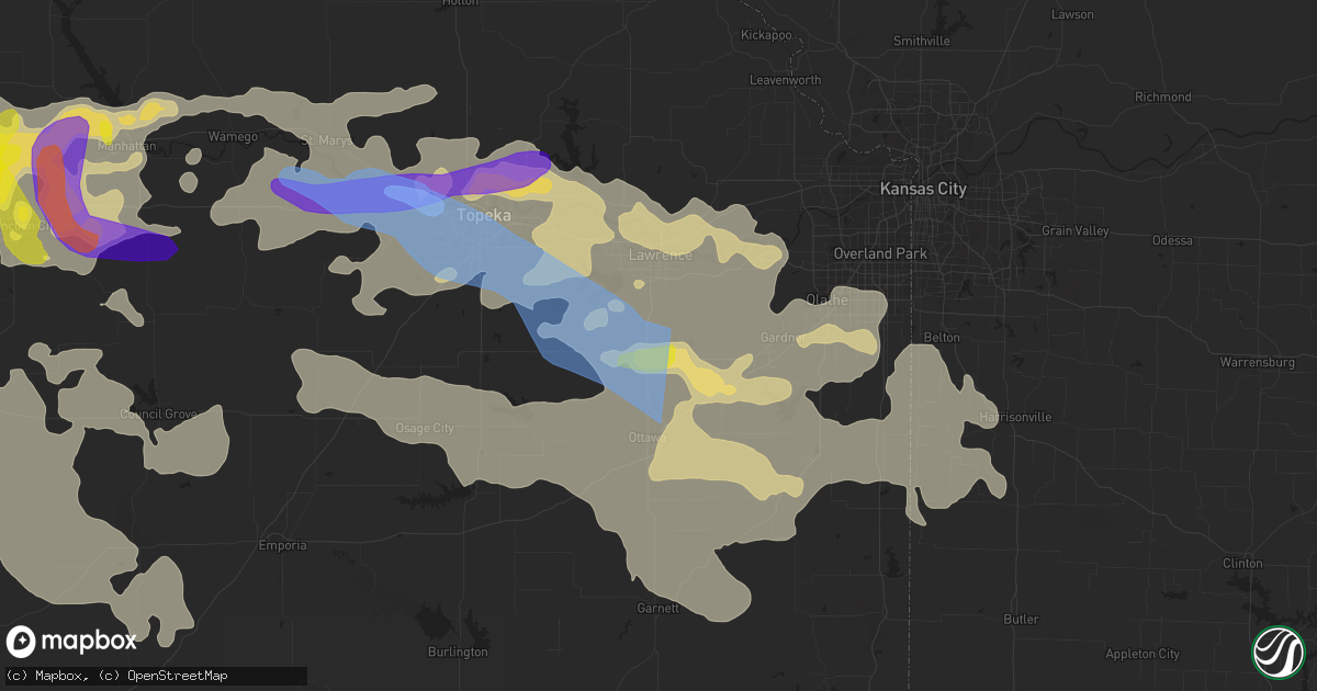 Hail map in Baldwin City, KS on May 17, 2022