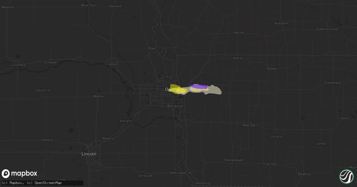 Hail map in Council Bluffs, IA on May 17, 2022