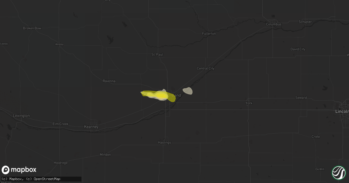 Hail map in Grand Island, NE on May 17, 2022