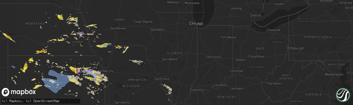 Hail map in Illinois on May 17, 2022