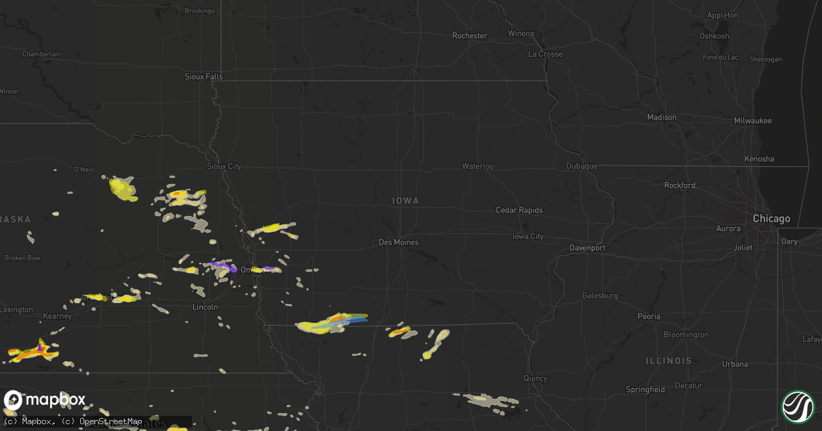 Hail map in Iowa on May 17, 2022