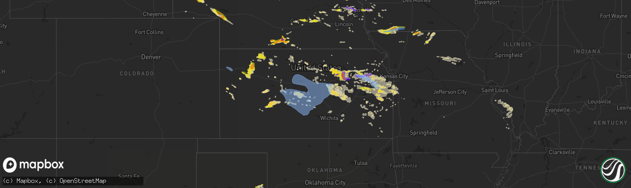 Hail map in Kansas on May 17, 2022