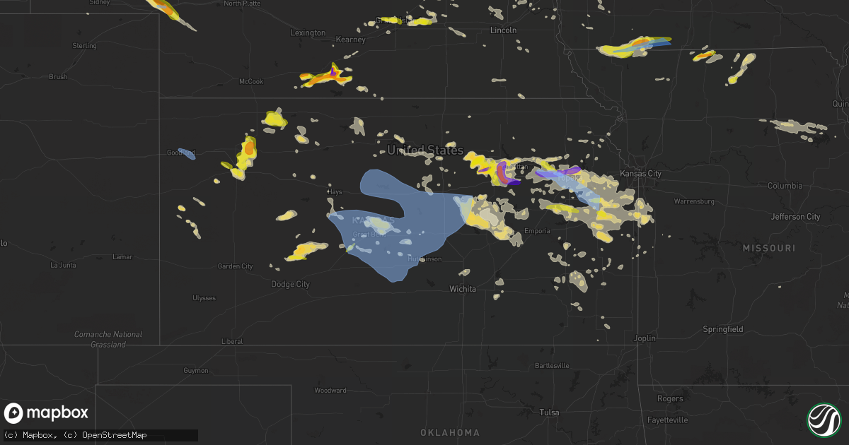 Hail map in Kansas on May 17, 2022