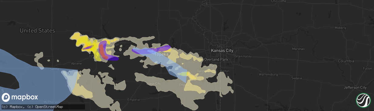 Hail map in Lawrence, KS on May 17, 2022