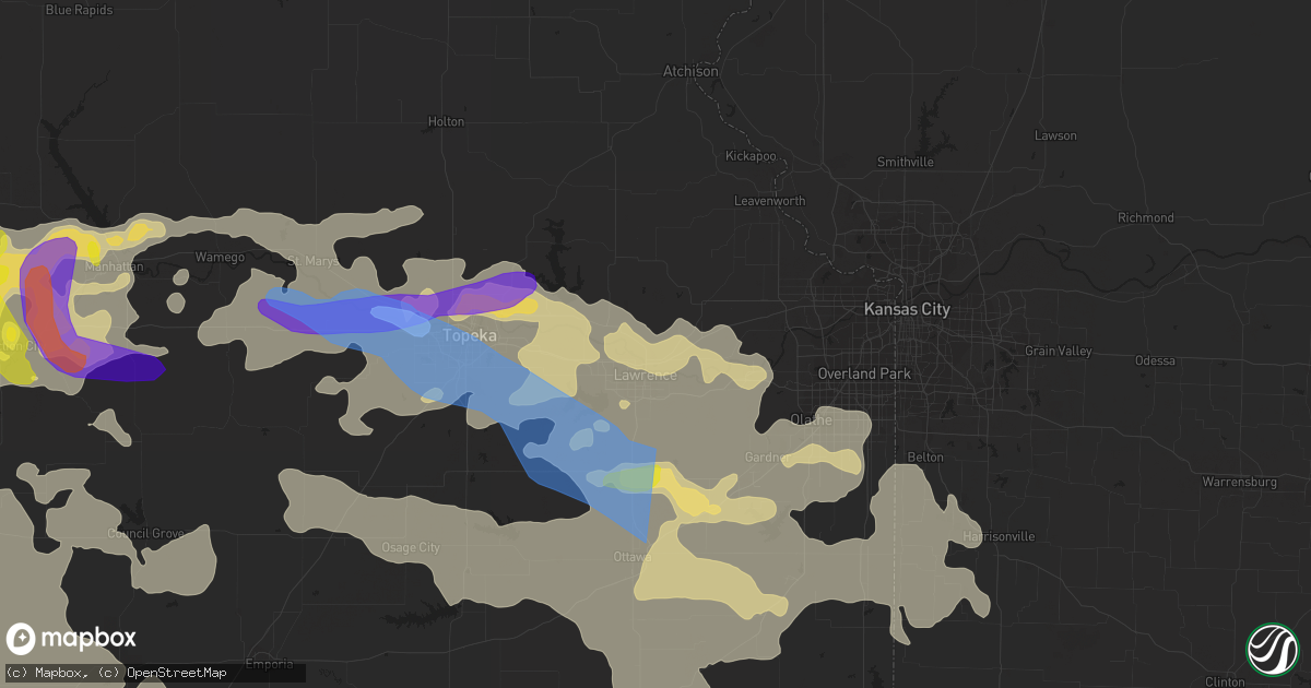 Hail map in Lawrence, KS on May 17, 2022