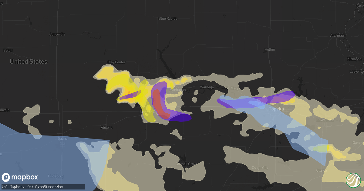 Hail map in Manhattan, KS on May 17, 2022