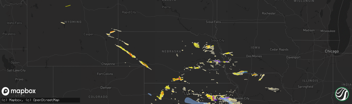 Hail map in Nebraska on May 17, 2022