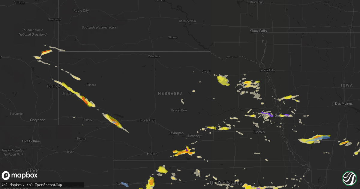 Hail map in Nebraska on May 17, 2022