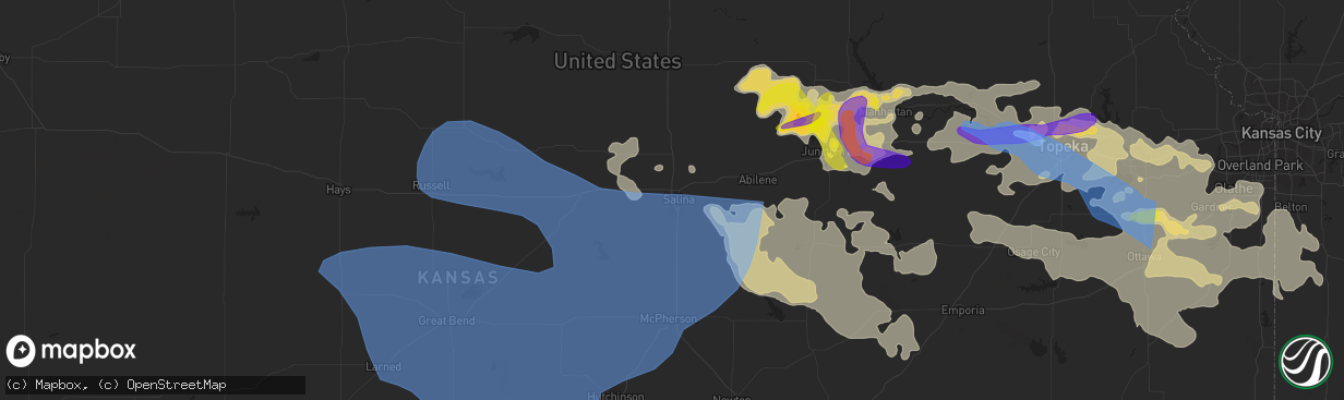 Hail map in Salina, KS on May 17, 2022