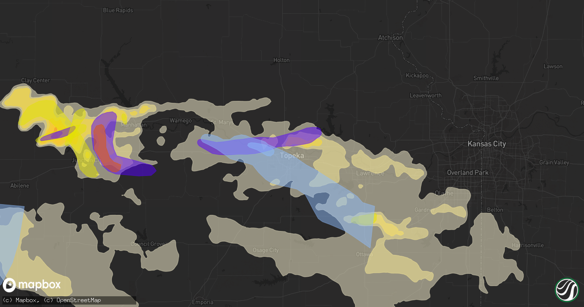 Hail map in Topeka, KS on May 17, 2022