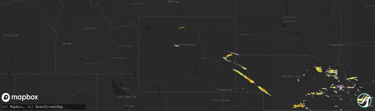 Hail map in Wyoming on May 17, 2022