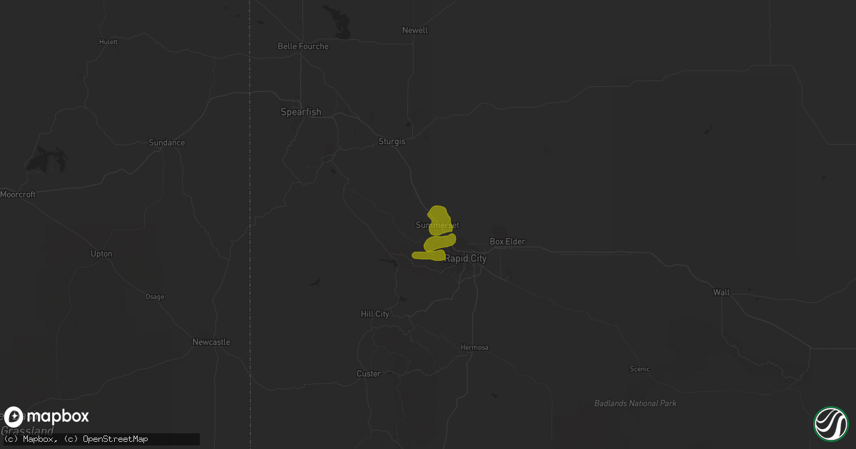 Hail map in Black Hawk, SD on May 17, 2023