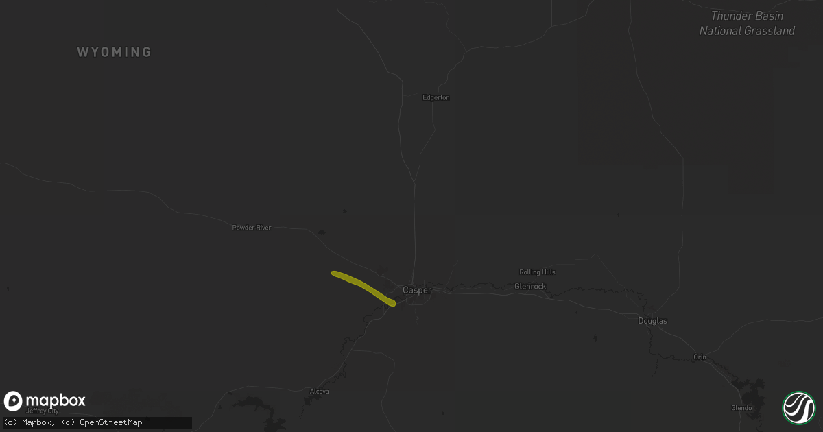 Hail map in Casper, WY on May 17, 2023