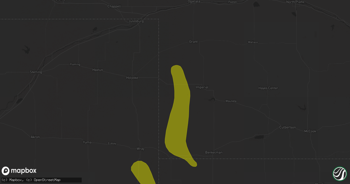 Hail map in Champion, NE on May 17, 2023
