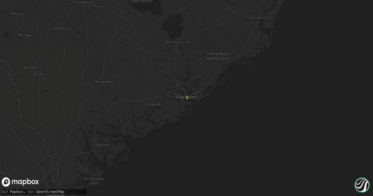 Hail map in Charleston, SC on May 17, 2023