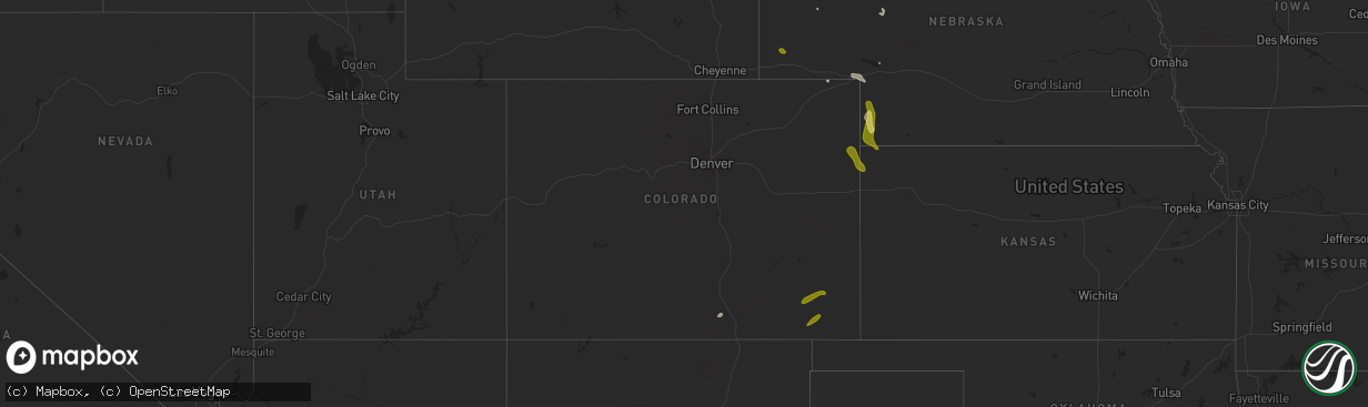Hail map in Colorado on May 17, 2023
