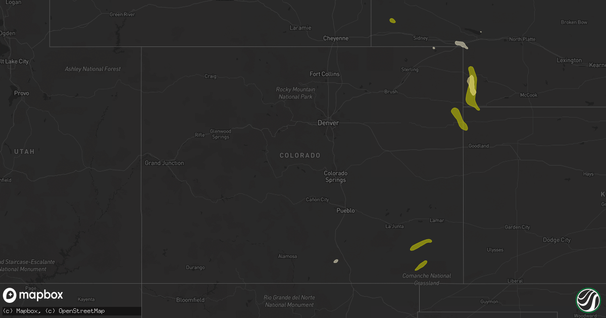 Hail map in Colorado on May 17, 2023