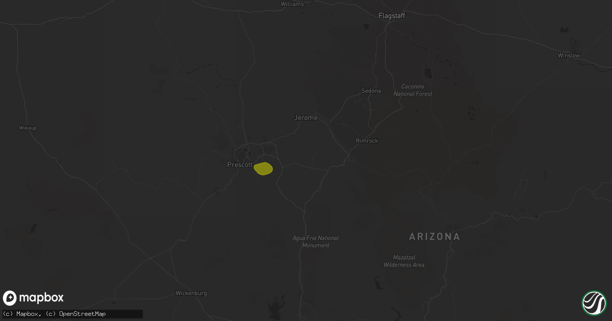 Hail map in Dewey, AZ on May 17, 2023