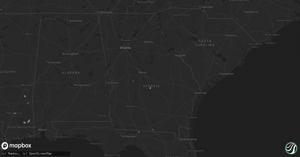 Hail map in Georgia on May 17, 2023