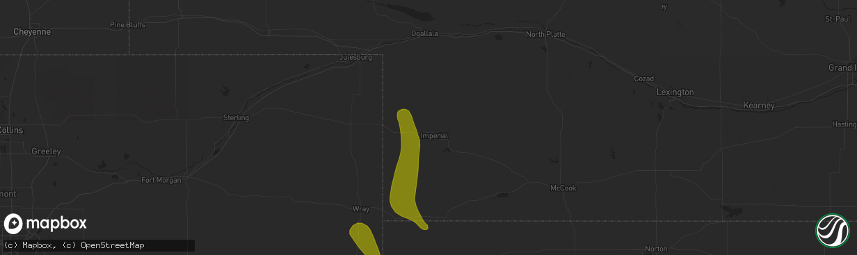 Hail map in Imperial, NE on May 17, 2023