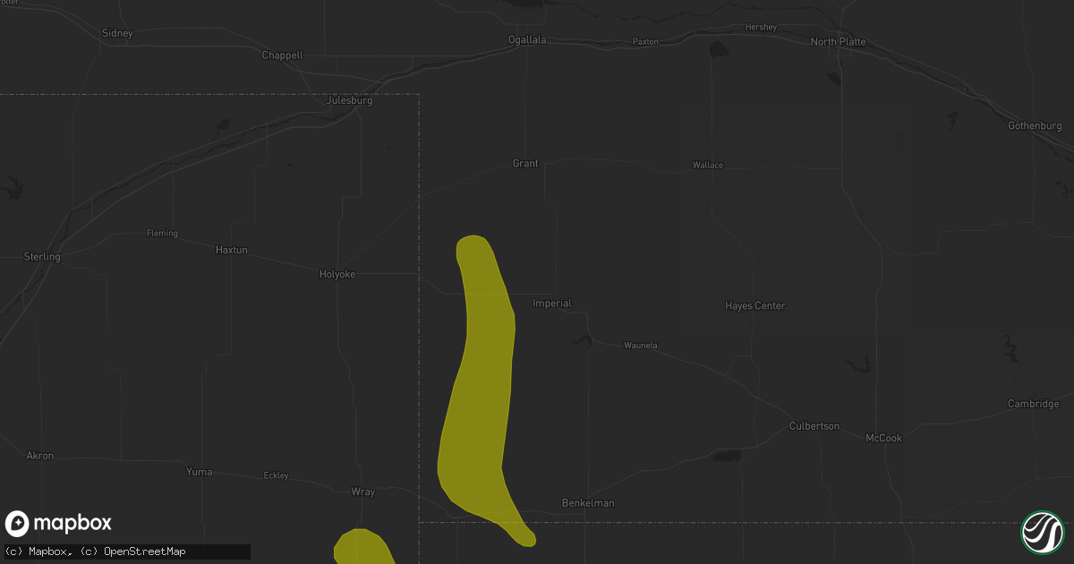Hail map in Imperial, NE on May 17, 2023