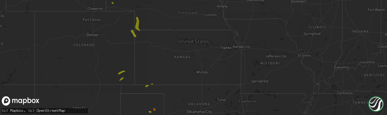 Hail map in Kansas on May 17, 2023