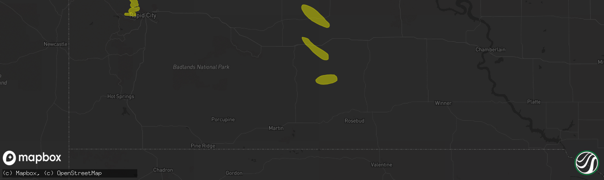 Hail map in Long Valley, SD on May 17, 2023