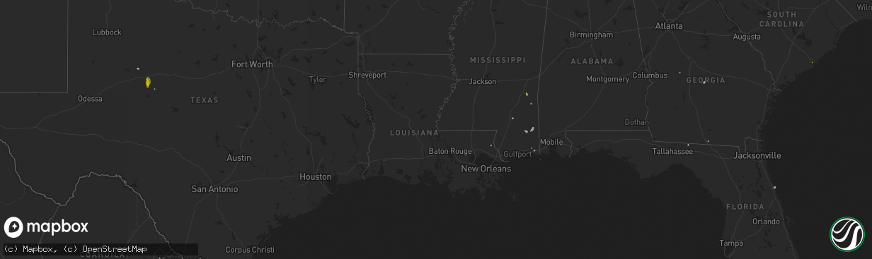 Hail map in Louisiana on May 17, 2023