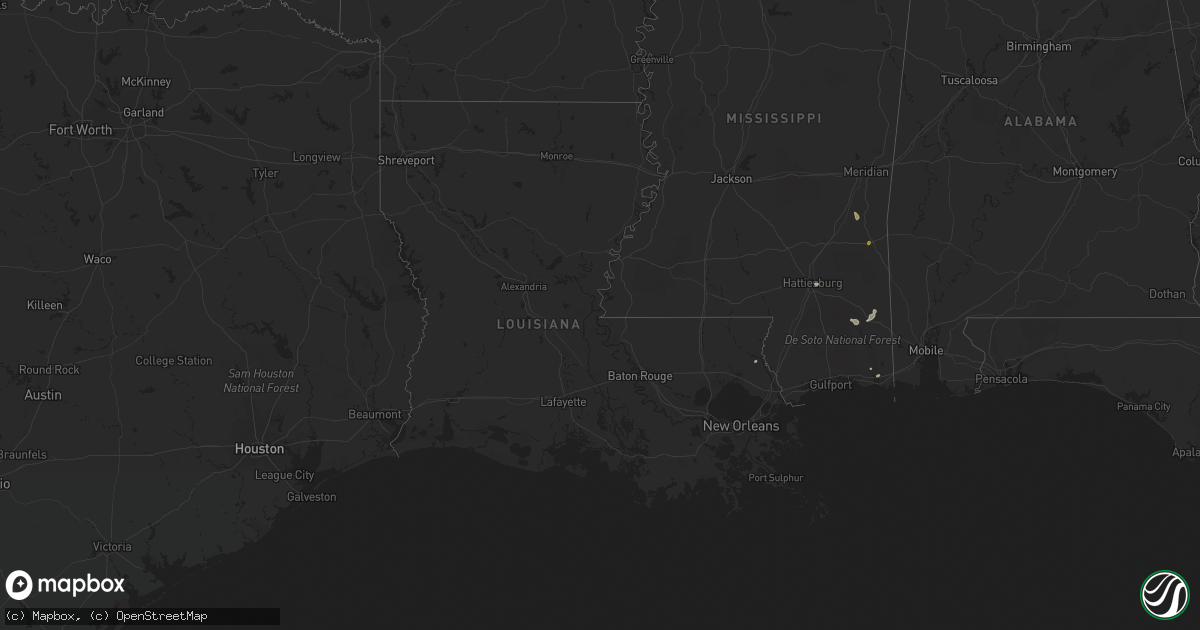 Hail map in Louisiana on May 17, 2023