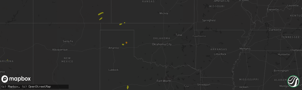 Hail map in Oklahoma on May 17, 2023