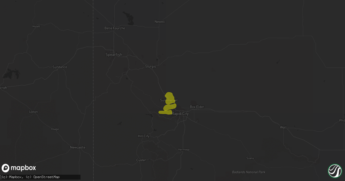 Hail map in Piedmont, SD on May 17, 2023