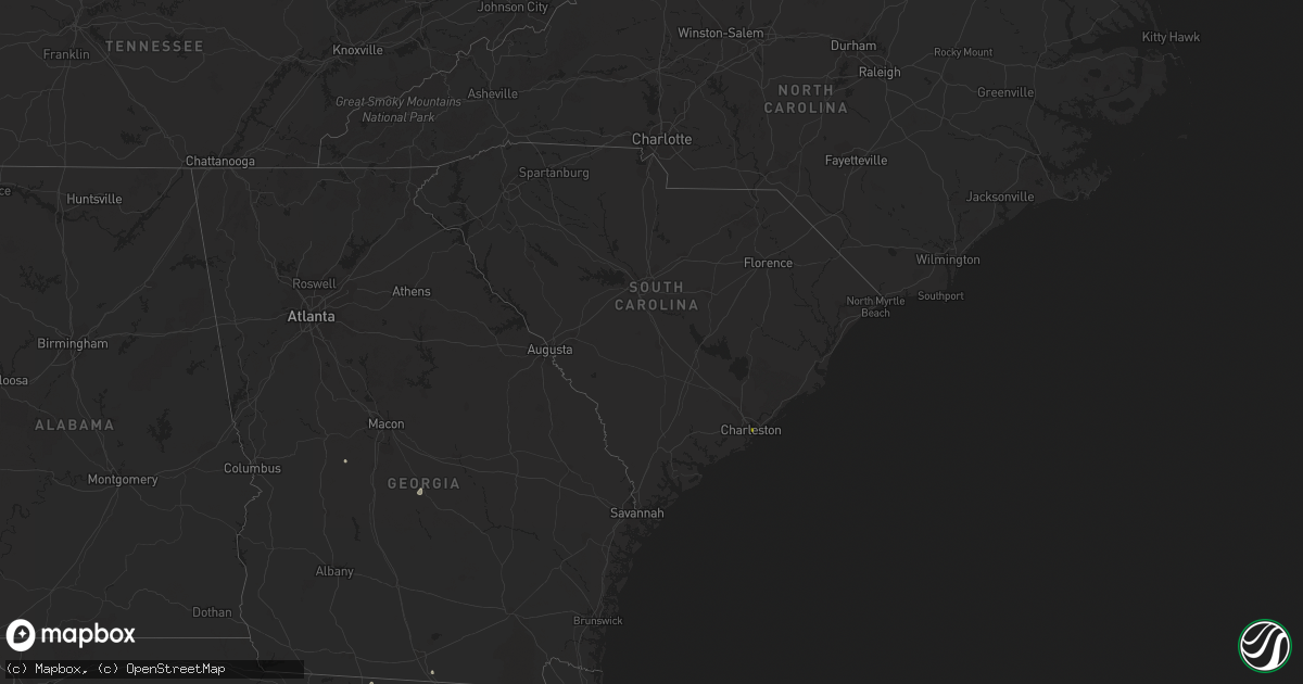 Hail map in South Carolina on May 17, 2023