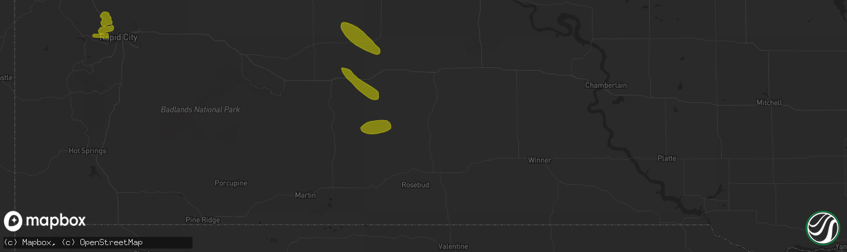 Hail map in White River, SD on May 17, 2023