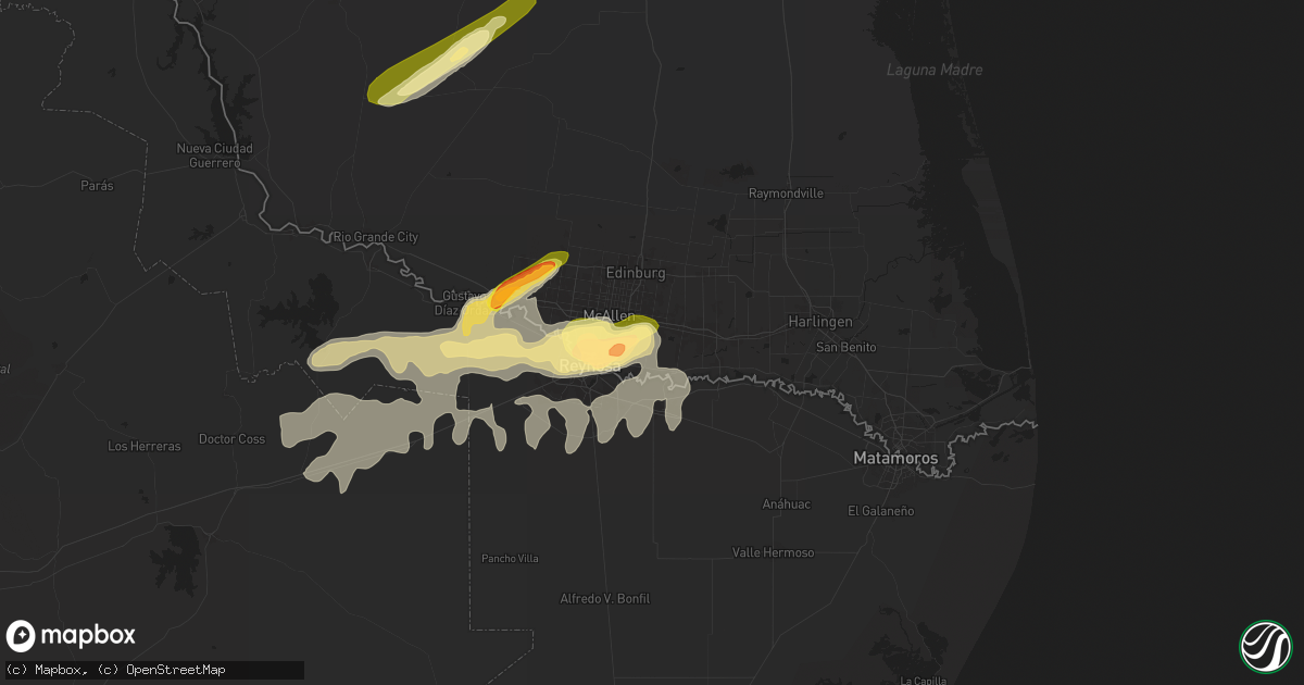 Hail map in Alamo, TX on May 17, 2024