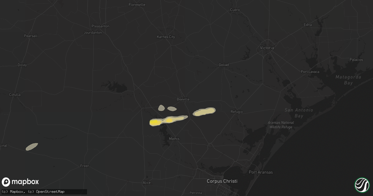 Hail map in Beeville, TX on May 17, 2024