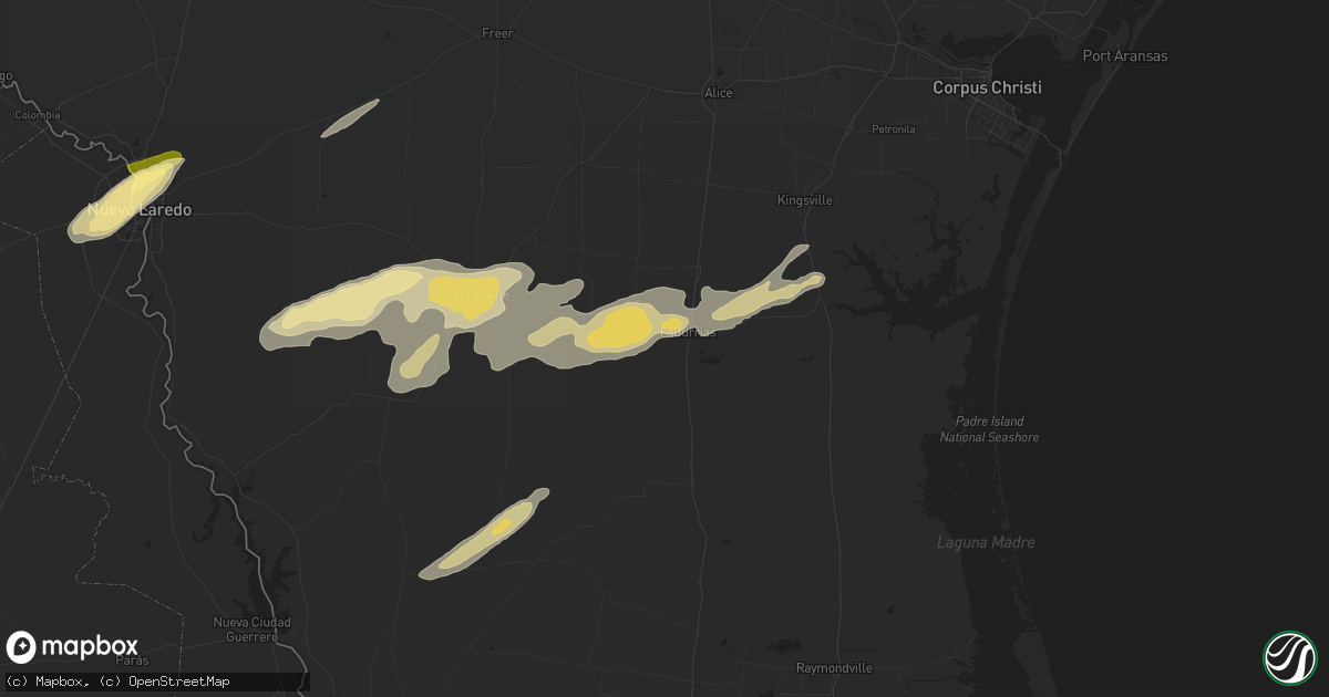 Hail map in Falfurrias, TX on May 17, 2024