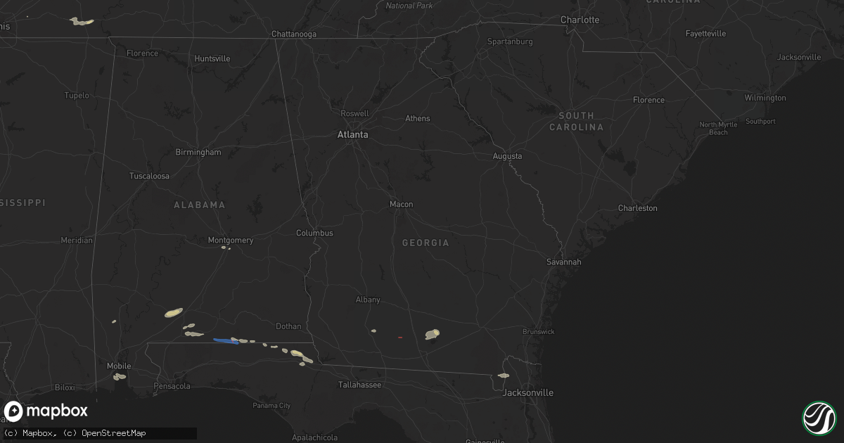 Hail map in Georgia on May 17, 2024