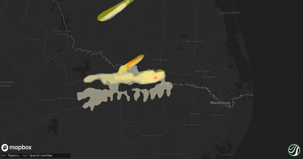 Hail map in Hidalgo, TX on May 17, 2024