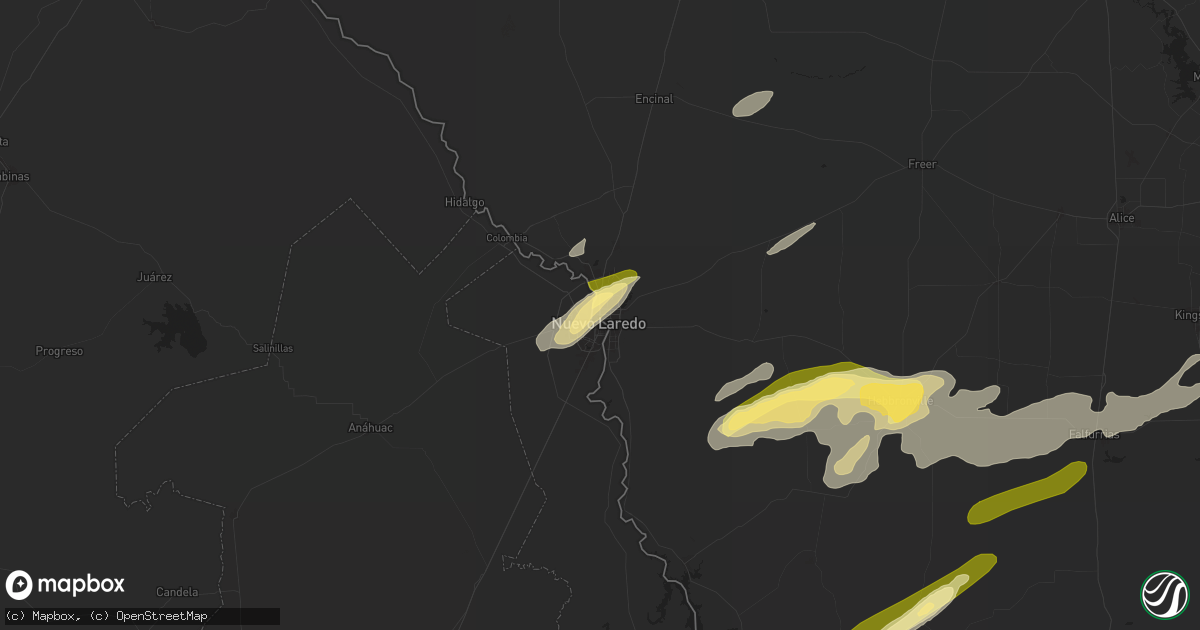 Hail map in Laredo, TX on May 17, 2024