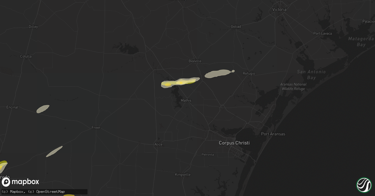 Hail map in Mathis, TX on May 17, 2024