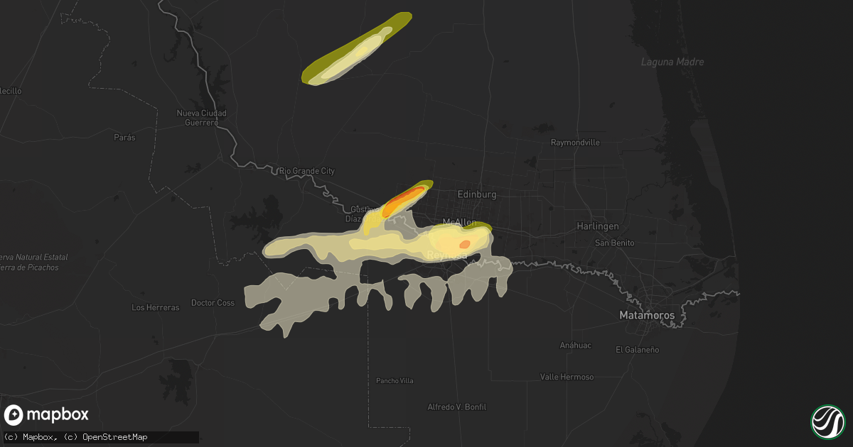 Hail map in Mission, TX on May 17, 2024