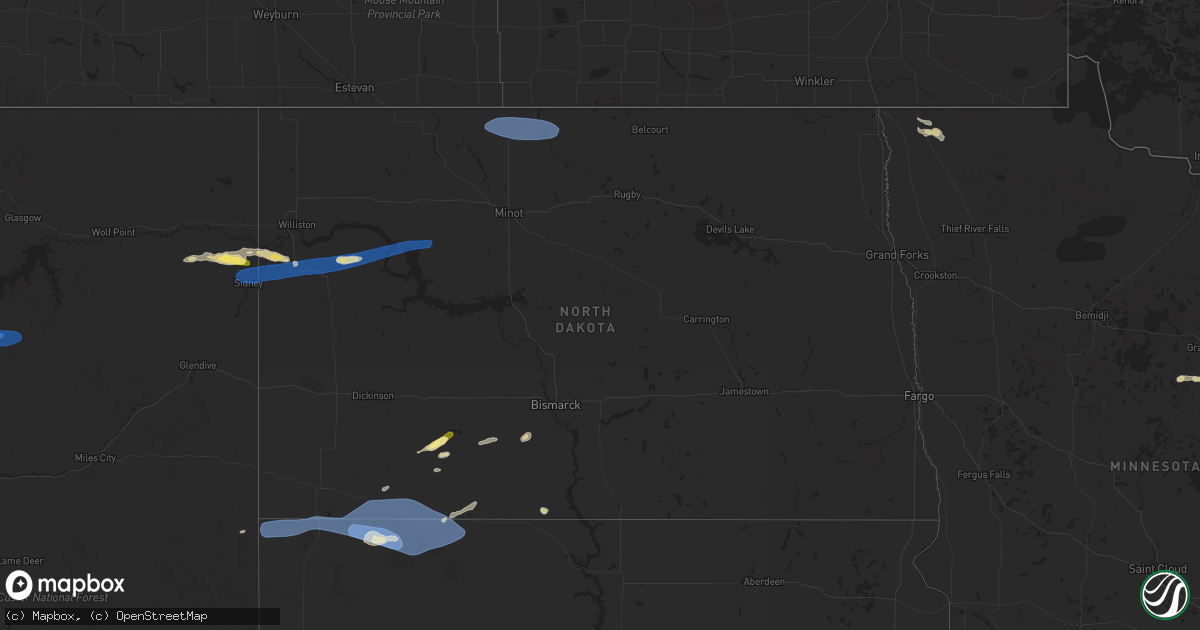 Hail map in North Dakota on May 17, 2024