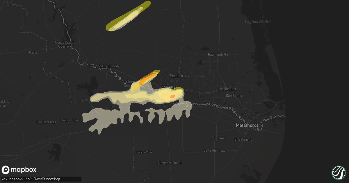 Hail map in Pharr, TX on May 17, 2024